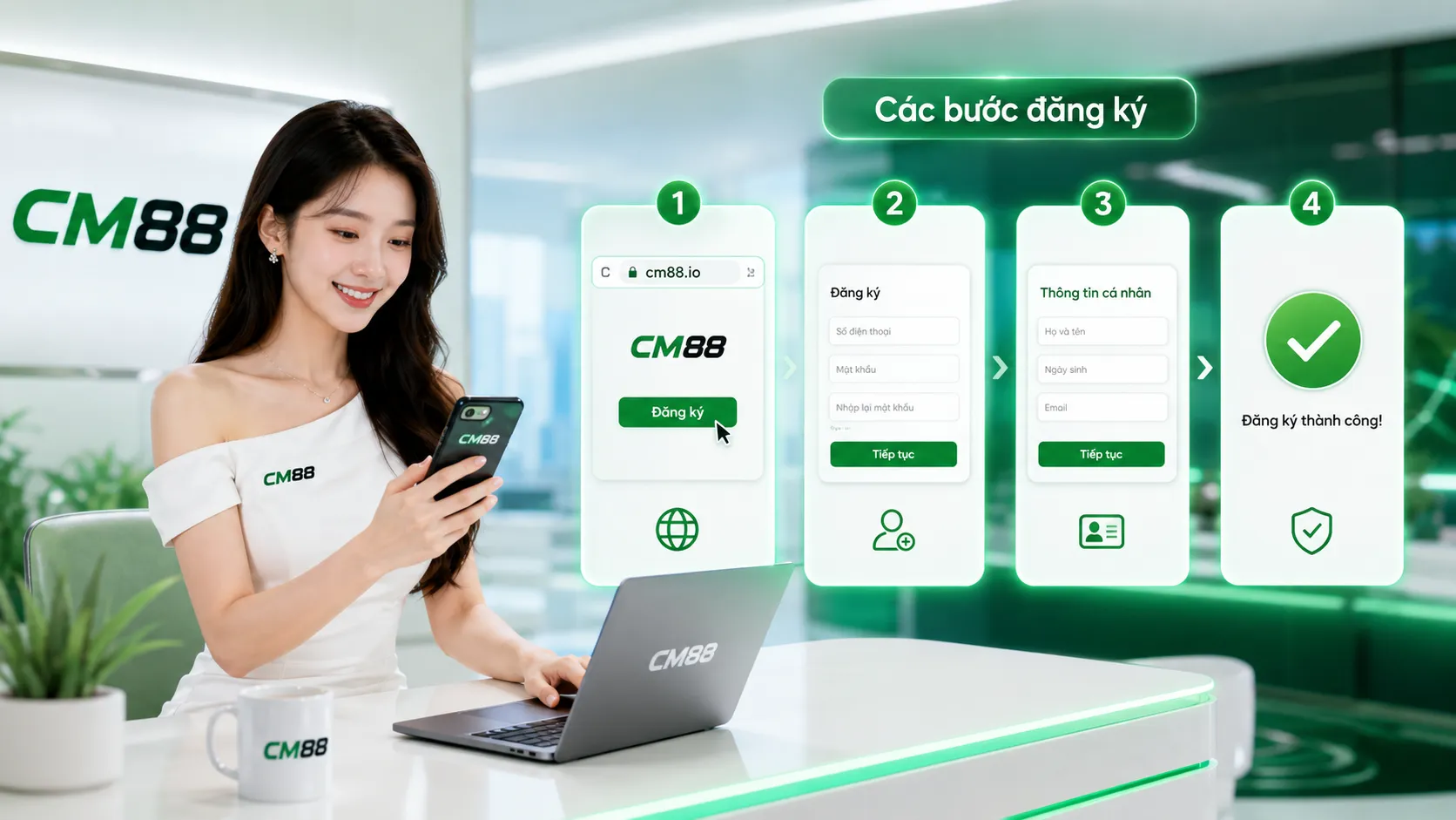 Các bước thiết lập tài khoản thành viên chính thức